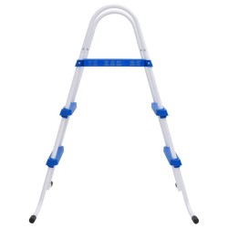 vidaXL Pool-Leiter Blau und Weiß 84 cm Stahl