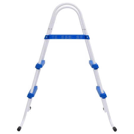 vidaXL Pool-Leiter Blau und Weiß 84 cm Stahl