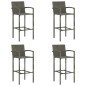 Barhocker 4 Stk. Grau Poly Rattan Barhocker 4 Stk. Grau Poly Rattan