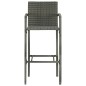 Barhocker 4 Stk. Grau Poly Rattan Barhocker 4 Stk. Grau Poly Rattan