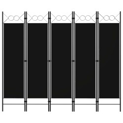 vidaXL 5-tlg. Raumteiler Schwarz 200 x 180 cm