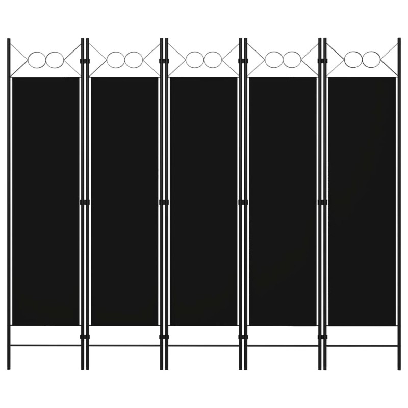 vidaXL 5-tlg. Raumteiler Schwarz 200 x 180 cm vidaXL 5-tlg. Raumteiler Schwarz 200 x 180 cm