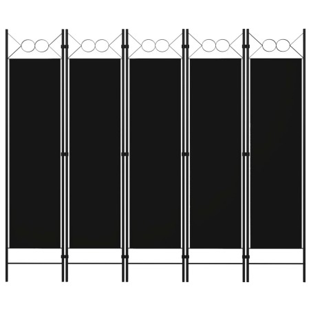 vidaXL 5-tlg. Raumteiler Schwarz 200 x 180 cm