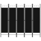 vidaXL 5-tlg. Raumteiler Schwarz 200 x 180 cm vidaXL 5-tlg. Raumteiler Schwarz 200 x 180 cm