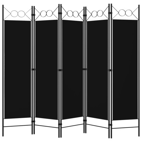 vidaXL 5-tlg. Raumteiler Schwarz 200 x 180 cm