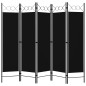 vidaXL 5-tlg. Raumteiler Schwarz 200 x 180 cm vidaXL 5-tlg. Raumteiler Schwarz 200 x 180 cm
