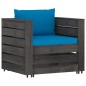 7-tlg. Garten-Lounge-Set mit Kissen Grau Imprägniertes Holz 7-tlg. Garten-Lounge-Set mit Kissen Grau Imprägniertes Holz