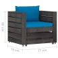 7-tlg. Garten-Lounge-Set mit Kissen Grau Imprägniertes Holz 7-tlg. Garten-Lounge-Set mit Kissen Grau Imprägniertes Holz