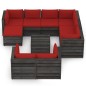 10-tlg. Garten-Lounge-Set mit Kissen Grau Imprägniertes Holz 10-tlg. Garten-Lounge-Set mit Kissen Grau Imprägniertes Holz
