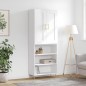 Highboard Hochglanz-Weiß 69,5x34x180 cm Holzwerkstoff Highboard Hochglanz-Weiß 69,5x34x180 cm Holzwerkstoff