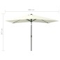 Sonnenschirm mit LEDs und Stahl-Mast Sandfarben 2x3 m Sonnenschirm mit LEDs und Stahl-Mast Sandfarben 2x3 m
