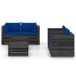 6-tlg. Garten-Lounge-Set mit Kissen Grau Imprägniertes Holz 6-tlg. Garten-Lounge-Set mit Kissen Grau Imprägniertes Holz