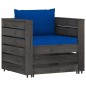 6-tlg. Garten-Lounge-Set mit Kissen Grau Imprägniertes Holz 6-tlg. Garten-Lounge-Set mit Kissen Grau Imprägniertes Holz