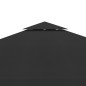 Pavillon-Dachplane mit Kaminabzug 310 g/m² 3x3 m Schwarz Pavillon-Dachplane mit Kaminabzug 310 g/m² 3x3 m Schwarz
