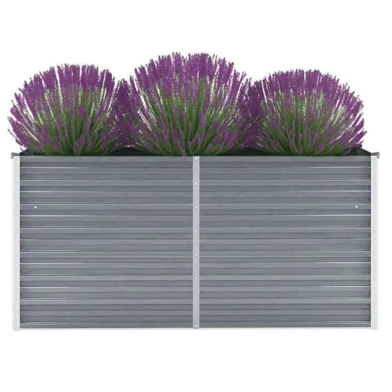 Garten-Hochbeet Verzinkter Stahl 160x40x77 cm Grau Garten-Hochbeet Verzinkter Stahl 160x40x77 cm Grau