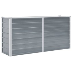 Garten-Hochbeet Verzinkter Stahl 160x40x77 cm Grau