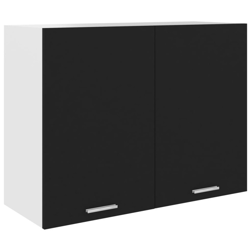 Hängeschrank Schwarz 80x31x60 cm Holzwerkstoff Hängeschrank Schwarz 80x31x60 cm Holzwerkstoff
