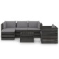 6-tlg. Garten-Lounge-Set mit Kissen Grau Imprägniertes Holz 6-tlg. Garten-Lounge-Set mit Kissen Grau Imprägniertes Holz