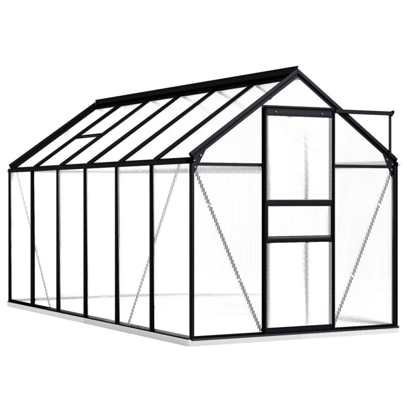 Gewächshaus mit Fundament Anthrazit Aluminium 7,03 m² Gewächshaus mit Fundament Anthrazit Aluminium 7,03 m²