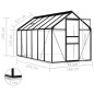 Gewächshaus mit Fundament Anthrazit Aluminium 7,03 m² Gewächshaus mit Fundament Anthrazit Aluminium 7,03 m²