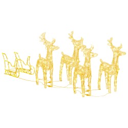Weihnachtsdekoration Rentiere & Schlitten 280x28x55 cm Acryl