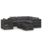 8-tlg. Garten-Lounge-Set mit Kissen Grau Imprägniertes Holz 8-tlg. Garten-Lounge-Set mit Kissen Grau Imprägniertes Holz