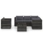 8-tlg. Garten-Lounge-Set mit Kissen Grau Imprägniertes Holz 8-tlg. Garten-Lounge-Set mit Kissen Grau Imprägniertes Holz