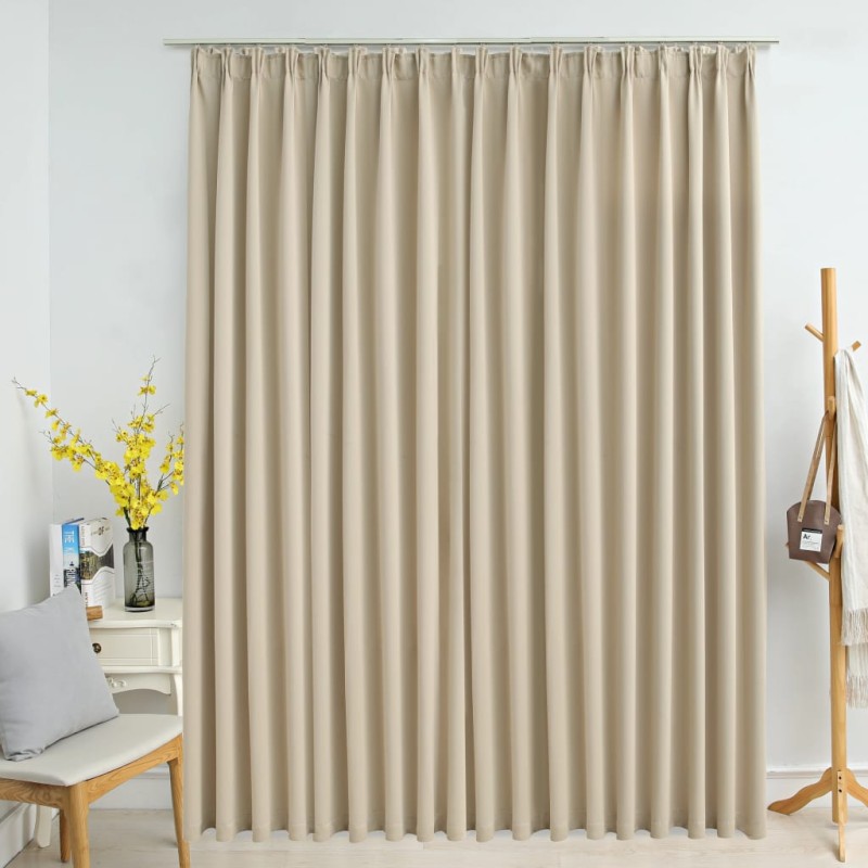 Verdunkelungsvorhang mit Haken Beige 290 x 245 cm Verdunkelungsvorhang mit Haken Beige 290 x 245 cm