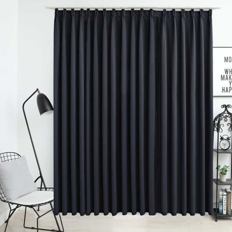 Verdunkelungsvorhang mit Haken Schwarz 290 x 245 cm Verdunkelungsvorhang mit Haken Schwarz 290 x 245 cm