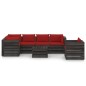 7-tlg. Garten-Lounge-Set mit Kissen Grau Imprägniertes Holz 7-tlg. Garten-Lounge-Set mit Kissen Grau Imprägniertes Holz