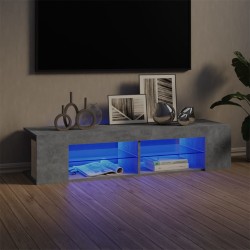 TV-Schrank mit LED-Leuchten Betongrau 135x39x30 cm