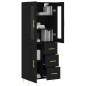 Highboard Schwarz 69,5x34x180 cm Holzwerkstoff Highboard Schwarz 69,5x34x180 cm Holzwerkstoff