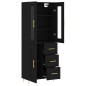 Highboard Schwarz 69,5x34x180 cm Holzwerkstoff Highboard Schwarz 69,5x34x180 cm Holzwerkstoff