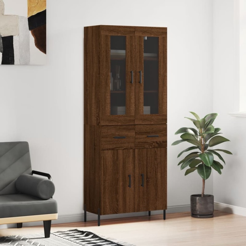 vidaXL Highboard Braun Eichen-Optik 69,5x34x180 cm Holzwerkstoff vidaXL Highboard Braun Eichen-Optik 69,5x34x180 cm Holzwerkstoff