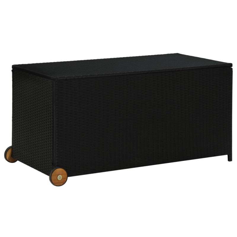 Garten-Aufbewahrungsbox Schwarz 120x65x61 cm Poly Rattan Garten-Aufbewahrungsbox Schwarz 120x65x61 cm Poly Rattan