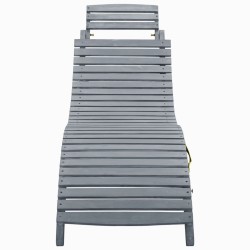 vidaXL Sonnenliege Grau Massivholz Akazie