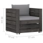 7-tlg. Garten-Lounge-Set mit Kissen Grau Imprägniertes Holz 7-tlg. Garten-Lounge-Set mit Kissen Grau Imprägniertes Holz