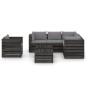 8-tlg. Garten-Lounge-Set mit Kissen Grau Imprägniertes Holz 8-tlg. Garten-Lounge-Set mit Kissen Grau Imprägniertes Holz