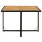 vidaXL Gartentisch Schwarz 109x107x74cm Poly Rattan Massivholz Akazie vidaXL Gartentisch Schwarz 109x107x74cm Poly Rattan Massivholz Akazie