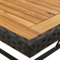 vidaXL Gartentisch Schwarz 109x107x74cm Poly Rattan Massivholz Akazie vidaXL Gartentisch Schwarz 109x107x74cm Poly Rattan Massivholz Akazie