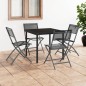 Klappbare Gartenstühle 4 Stk. Schwarz Stahl und Textilene Klappbare Gartenstühle 4 Stk. Schwarz Stahl und Textilene