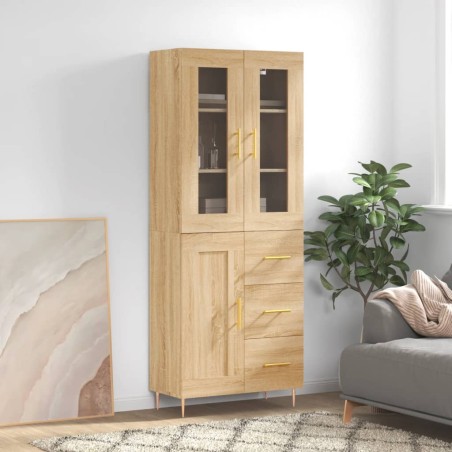 Highboard Sonoma-Eiche 69,5x34x180 cm Holzwerkstoff
