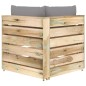 Modulares Ecksofa mit Kissen Grün Imprägniertes Holz Modulares Ecksofa mit Kissen Grün Imprägniertes Holz