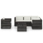 8-tlg. Garten-Lounge-Set mit Kissen Grau Imprägniertes Holz 8-tlg. Garten-Lounge-Set mit Kissen Grau Imprägniertes Holz