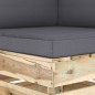 Modulares Ecksofa mit Kissen Grün Imprägniertes Holz Modulares Ecksofa mit Kissen Grün Imprägniertes Holz