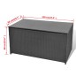 vidaXL Garten-Auflagenbox Schwarz 120x50x60 cm Poly Rattan vidaXL Garten-Auflagenbox Schwarz 120x50x60 cm Poly Rattan