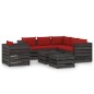8-tlg. Garten-Lounge-Set mit Kissen Grau Imprägniertes Holz 8-tlg. Garten-Lounge-Set mit Kissen Grau Imprägniertes Holz
