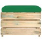 Modulare Ottomane mit Kissen Grün Imprägniertes Holz Modulare Ottomane mit Kissen Grün Imprägniertes Holz