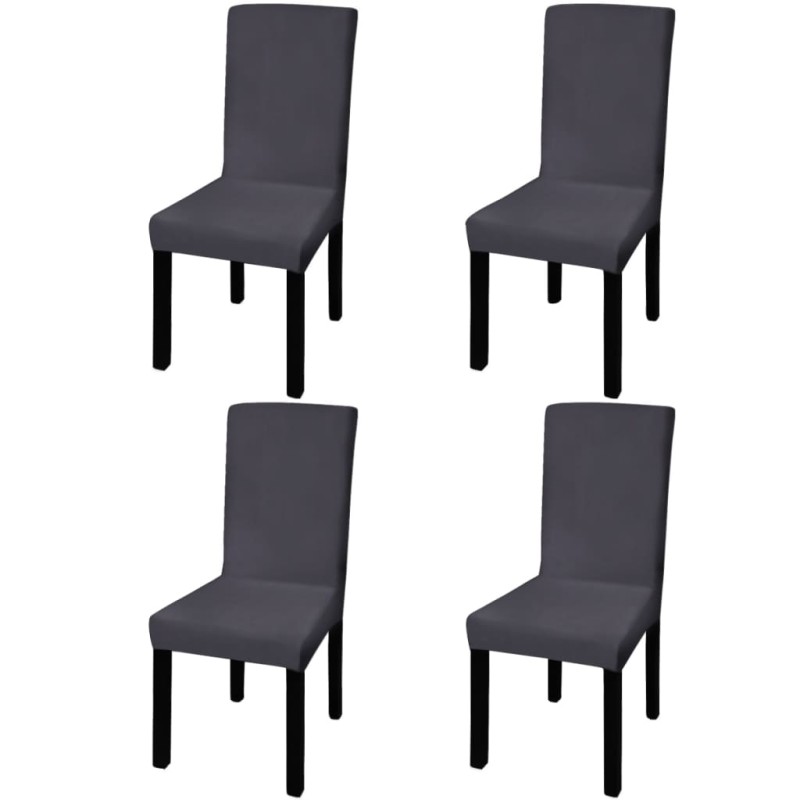 Stretch-Stuhlhussen Gerade 4 Stk. Anthrazit Stretch-Stuhlhussen Gerade 4 Stk. Anthrazit
