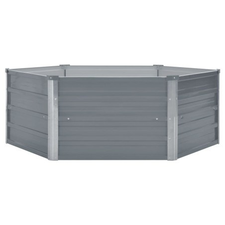 vidaXL Hochbeet 129 x 129 x 46 cm Verzinkter Stahl Grau